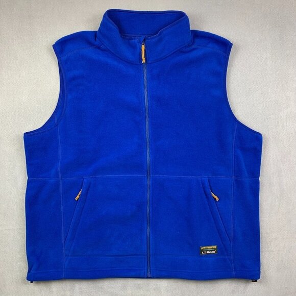 L.L. Bean Other - LL Bean Mens Jacket 3XL Blue Fleece Full Zip Vest Sleeveless Mountain Classic